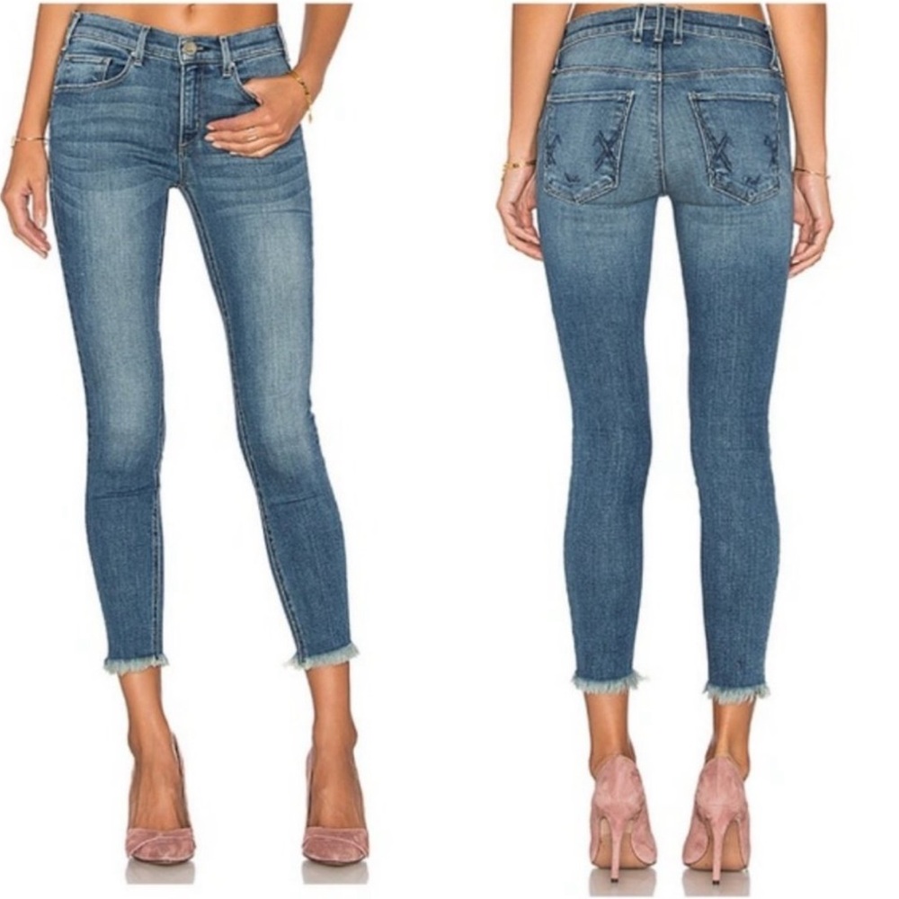 McGuire Newton Cropped Skinny Raw Hem Jeans Size 25 Designer Luxury